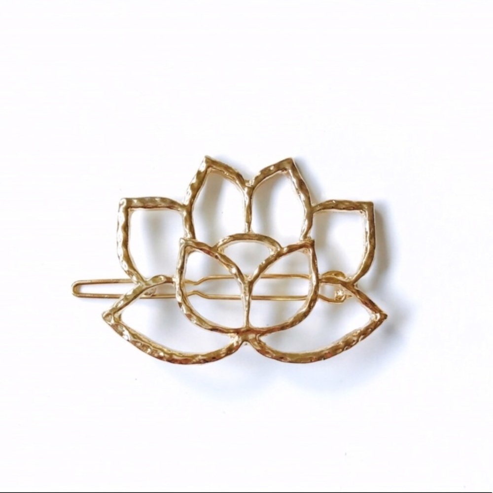 3 for 30⚡️ Sacred Lotus Flower Boho Hair Clip Pin Gold Barrette